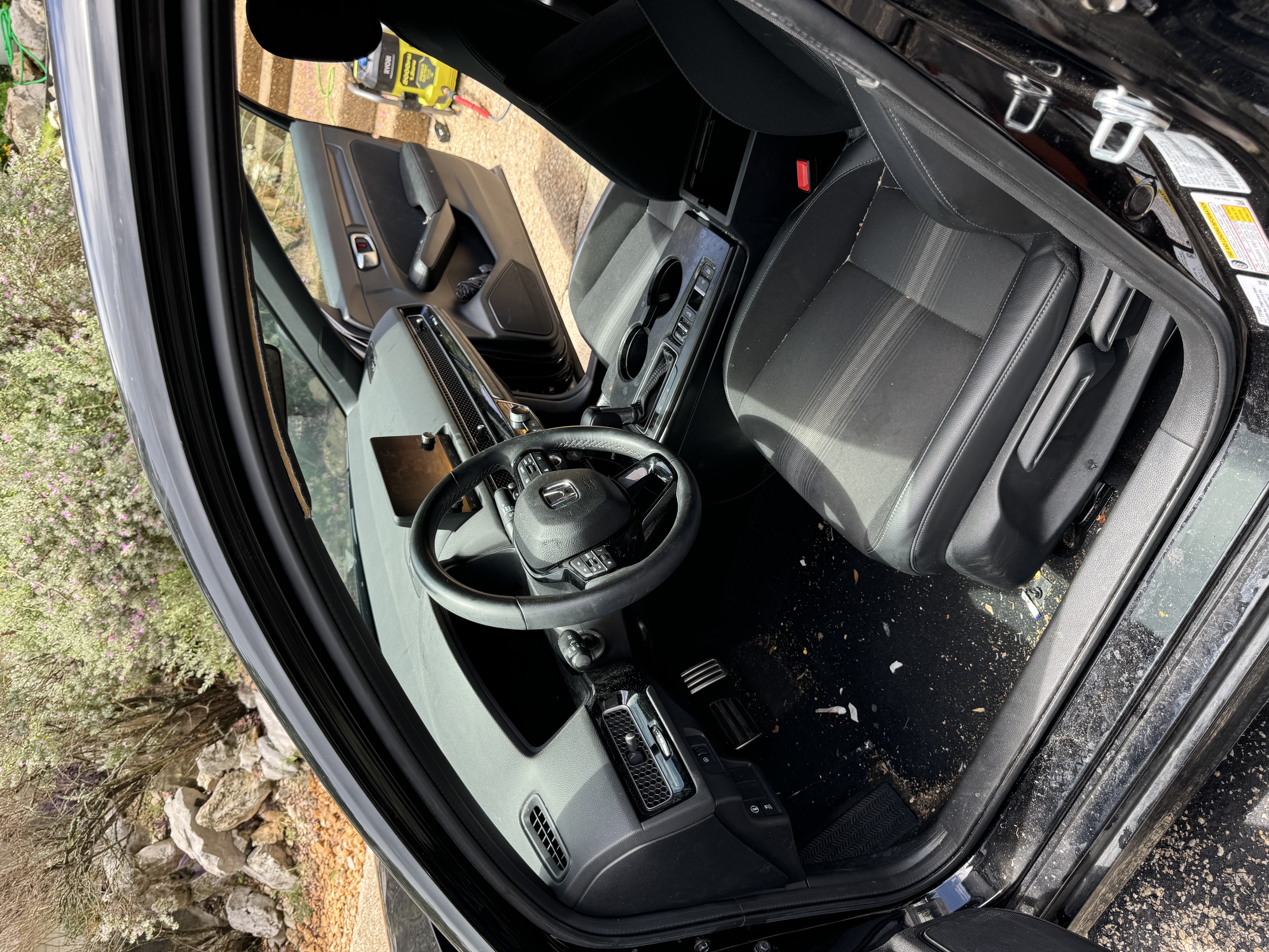 Dirty vehicle interior before detailing