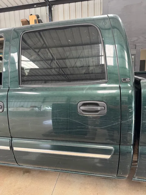 Close-up of vehicle paint and reflections