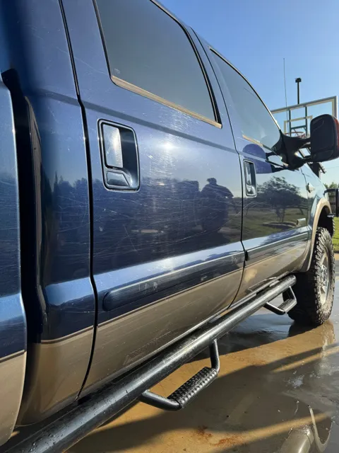 Close-up of vehicle paint and reflections