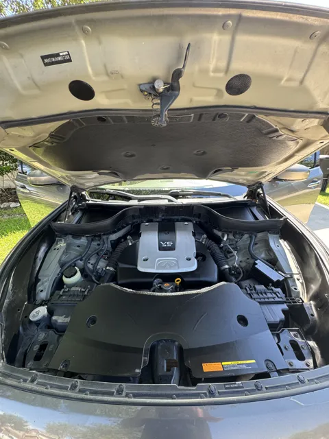 Engine bay with the hood raised