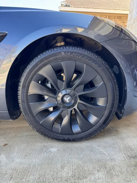 Close-up of a vehicle wheel and tire